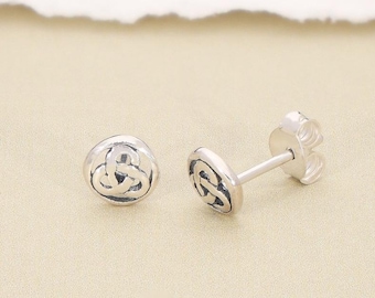 Trinity Knot Earrings in 925 Sterling Silver | Celtic Knot Earrings in 6mm | Minimalist Jewellery | Celtic Jewellery | Symbolic Jewel