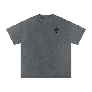 Cool Cross Acid Wash Oversized T-Shirt For Summer | 100% Cotton Loose Fit Tee | Streetwear Casual Shirt