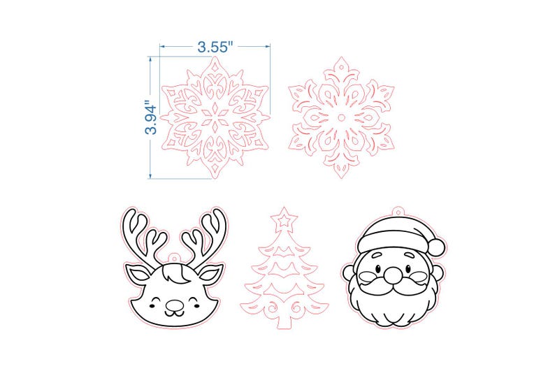 Christmas Tree Toys SVG Bundle. Laser Cut File for Glowforge. Santa ...