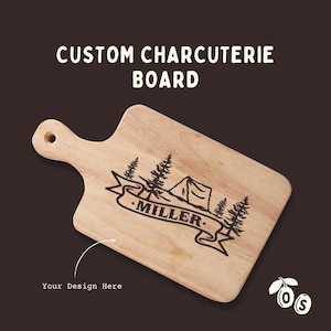 Custom Illustration Charcuterie Board | Hand Burned Charcuterie Board