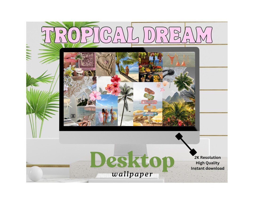 Tropical Dream Desktop Wallpaper | Aesthetic Beach Laptop Background