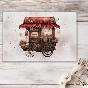 Kunstleder Patch Hangemacht - Märchenhafter Wagen mit Leckereien - Ideal für dein Näh- und Bastelprojekt