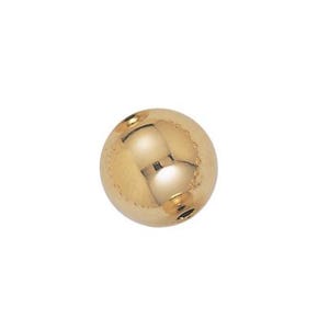 May include: A gold-colored round bead with a smooth, shiny surface.