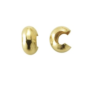 14K Yellow Gold-Filled 4mm Crimp Covers * Made in USA