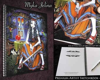 Premium Artist Sketchbook - Journal - Blank Book - Remember Me - Myka Jelina Art - Bohemian - Gypsy - Vardo