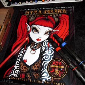 Myka Jelina Coloring Book: Gothic Fairy, Rock-A-Billy Fae - Artist Edition