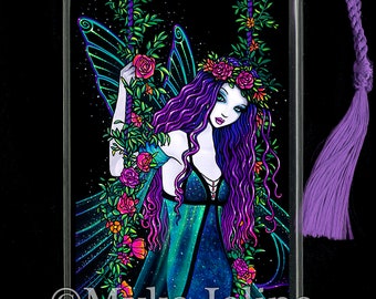 Iris BOOKMARK Bohemian Flower Swinging Celestial Rainbow Fairy Fantasy Art