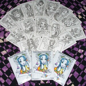 Set 1 - 15 2.5"x3.5" Cards - Coloring Pages Trading Card Prints Myka ...
