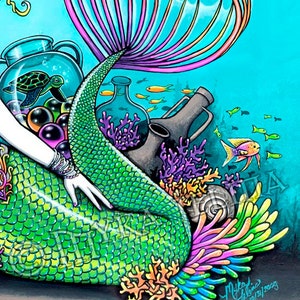 Lyra Signed Prints Tropical Rainbow Mermaid Sea Scape Myka Jelina image 3