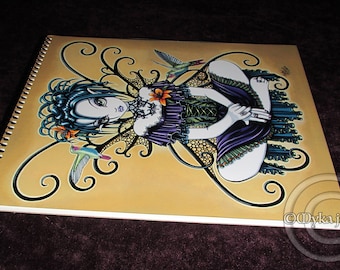 Premium Artist Sketchbook - Journal - Blank Book - Lillian - Myka Jelina Art - Hummingbird - Gothic Fairy - Tiger Lily