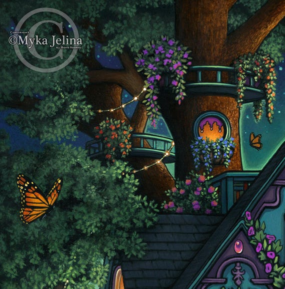 Cottage Treehouse LTD Embellished Canvas Print: Fantasy Fairy