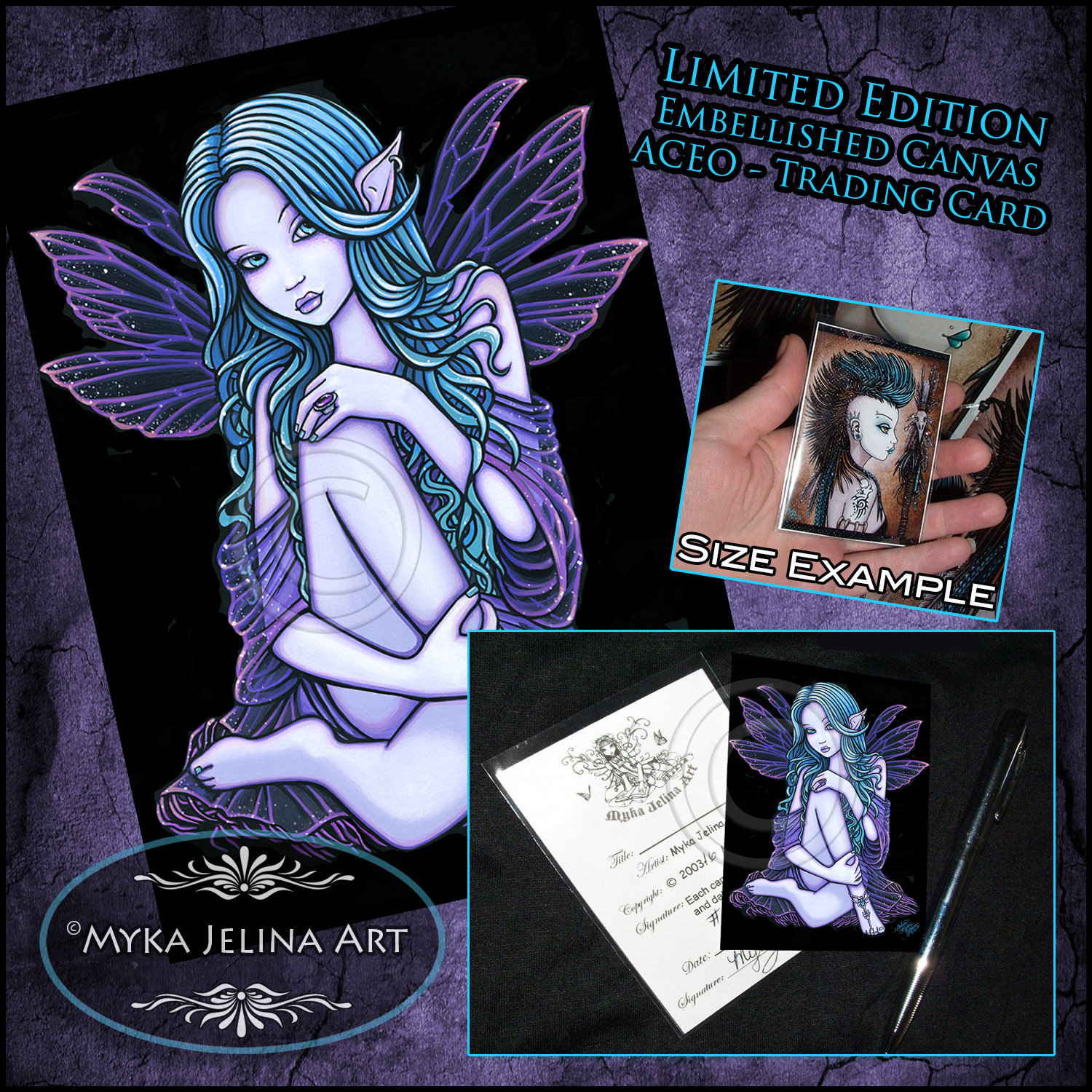 Nalani Canvas ACEO Trading Card Celestial Bohemian Star Fairy Etsy