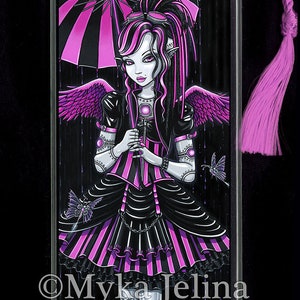 Rosa caliente Cybergoth Steampunk Android Robot Mariposas Dtto Marcador