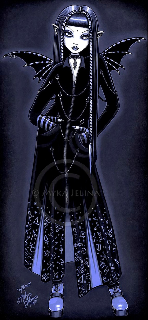 アート・デザイン・音楽 Mina ogonblick Mina Signed Prints Gothic Blue Alchemical Vampire Fairy - Etsy Denmark