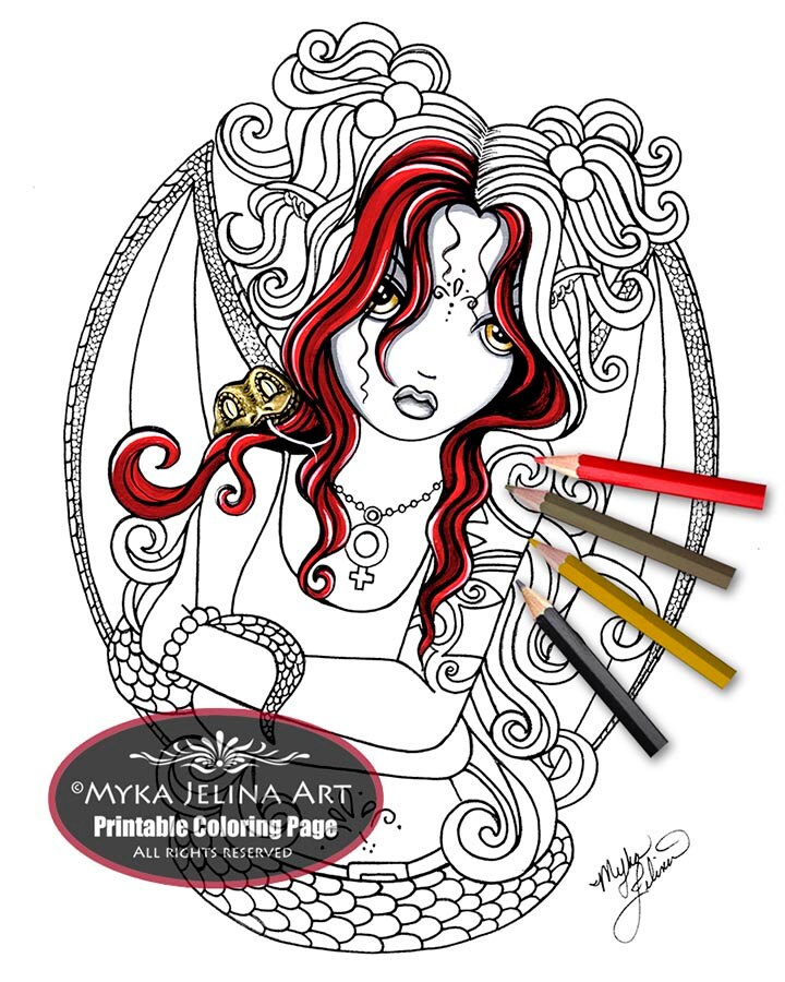 Abby Malvorlagen Gothic Fee Kunst digitaler Download