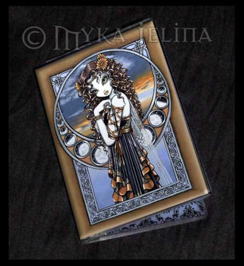 Gothic Moon Angel Flower Fairy Art ID Business Card Holder Alexis Myka Jelina
