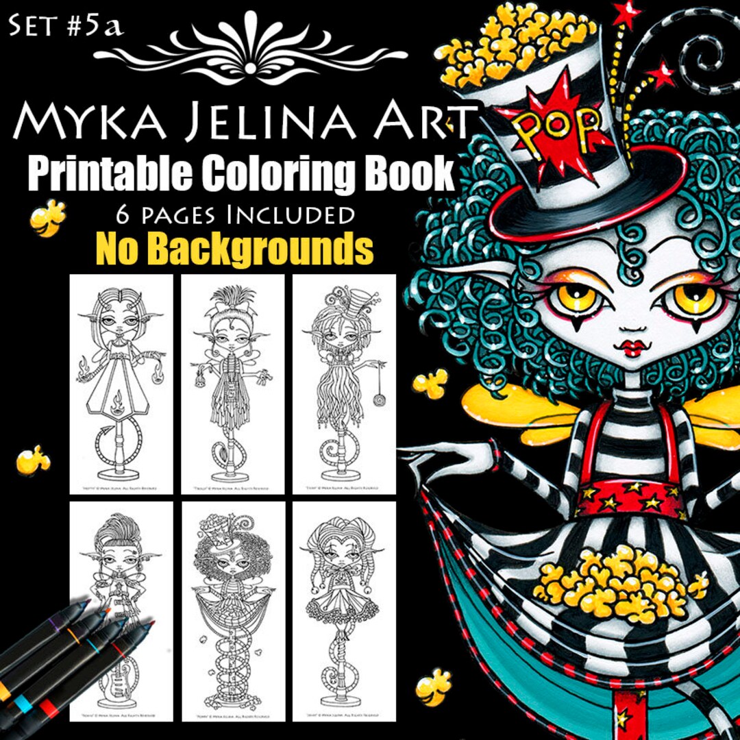 Set 5a - Printable Coloring - Pixie Sticks - Coloring Book - Fairy Art ...