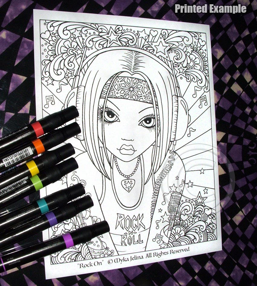 6 Pages Set 10 Printable Coloring Pages Hippie Fairy Etsy
