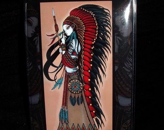 Tribal Fusion Drum Dancer Wakanda Vinyl Business Card Holder