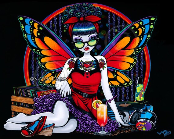Dia De Muertos Festival Sugar Skull Calaca Myka Jelina 13x19 inch Print Signed