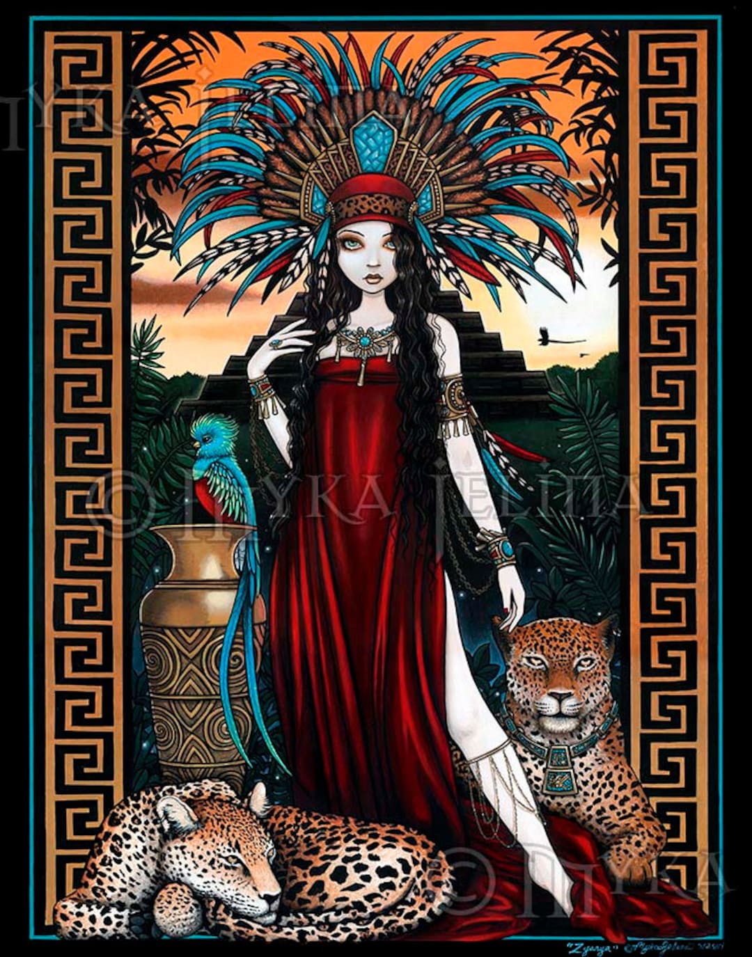 Zyanya Signed Prints Toltec Jaguar Shaman Quetzal Priestess