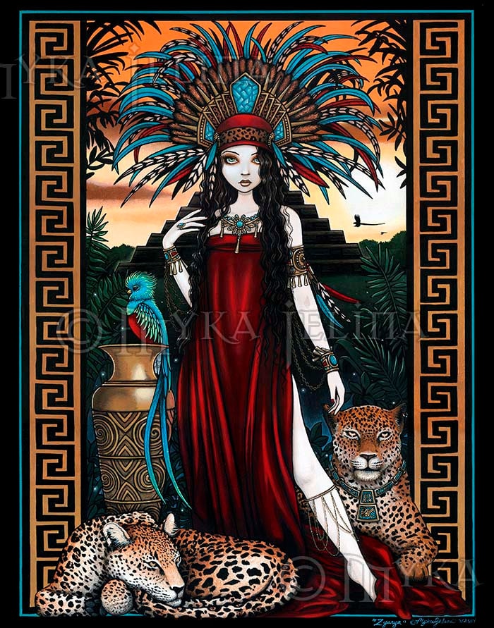 Zyanya Signed Prints Toltec Jaguar Shaman Quetzal Priestess