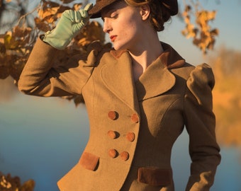 Tweed Bicycle Jacket----Victorian Style in Your Choice of Fabrics