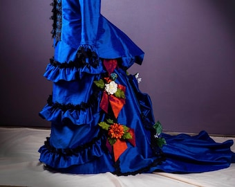 The Waterfall Dress---Victorian Dresses, 1870s Style, Custom Made, Embellished