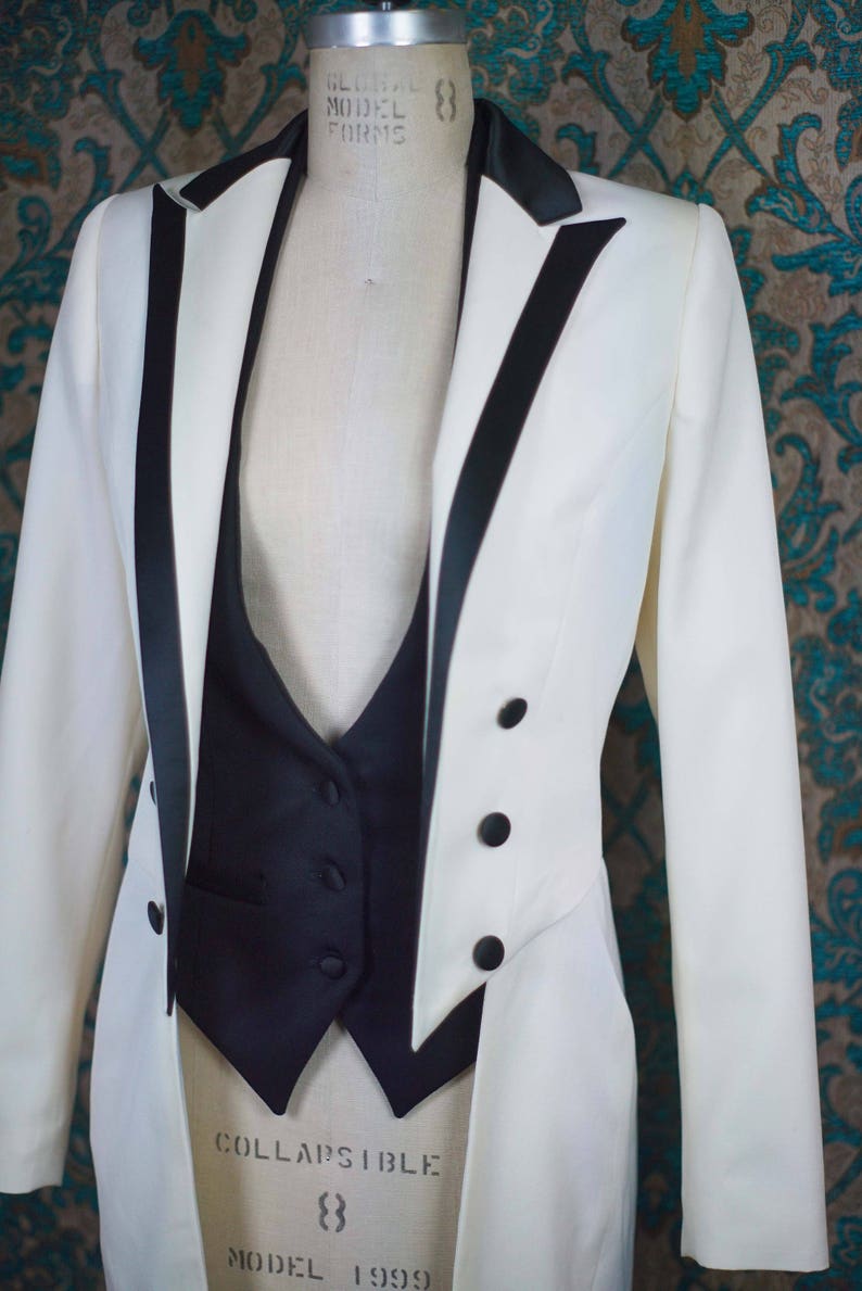 Women's White TieCustom Tailcoat, Vest and Pant image 5