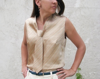 Amazing Neck-Tie Blouse---Custom Made to Fit You