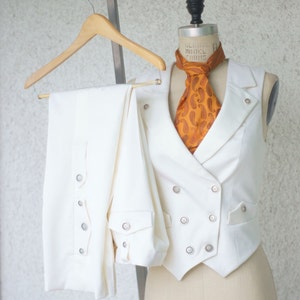 White Wedding Suit---A Women's Steampunk Vest Tuxedo