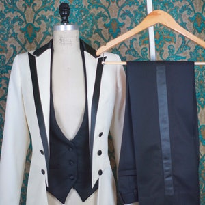 Women's White TieCustom Tailcoat, Vest and Pant image 4