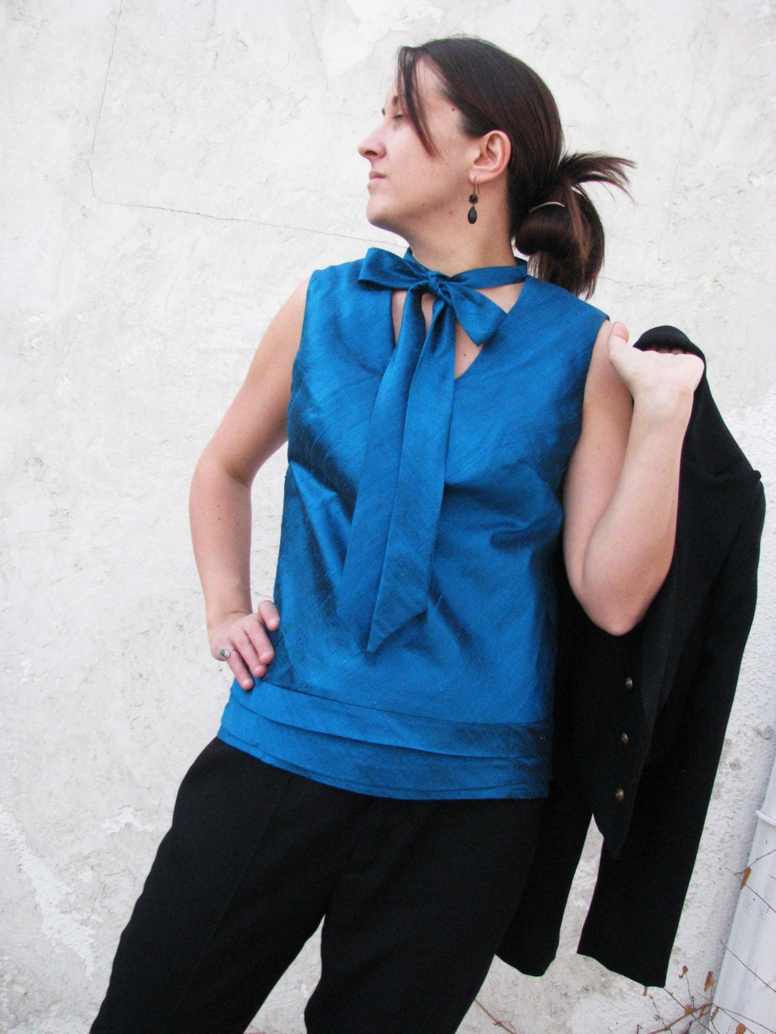 ANOMIE TUXEDO BLOUSE