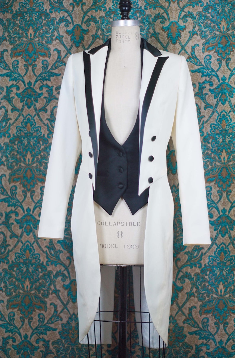 Women's White TieCustom Tailcoat, Vest and Pant image 1