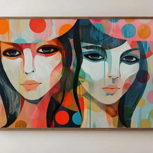 Abstract Women Portrait: Vibrant Geometric Pop Art (Digital Download)