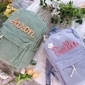 Sac à dos personnalisé pour enfant, sac à dos brodé personnalisé pour tout-petit, cartables faits main pour tout-petit, cadeau pour garçon et fille