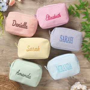 Personalisierte Make-up Tasche Kosmetiktasche Personalisierte gestickte Make-up, Brautjungfer Geschenktasche, Weihnachtsgeschenk, Geschenk für sie, Reise-Make-up-Tasche,