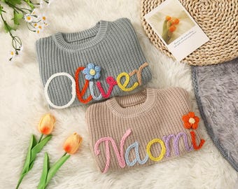 Handbroderad specialdesignad babytröja, personlig present till småbarn