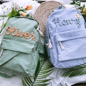 Sac à dos brodé personnalisé pour tout-petit, sac à dos personnalisé pour enfant, sacs d'école faits main pour tout-petit, sac à dos d'école, cadeau pour garçon et fille