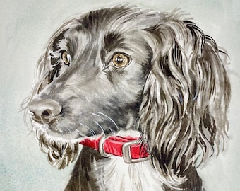 Custom Dog Portrait: Hand-Painted Watercolor Pet Art Gift