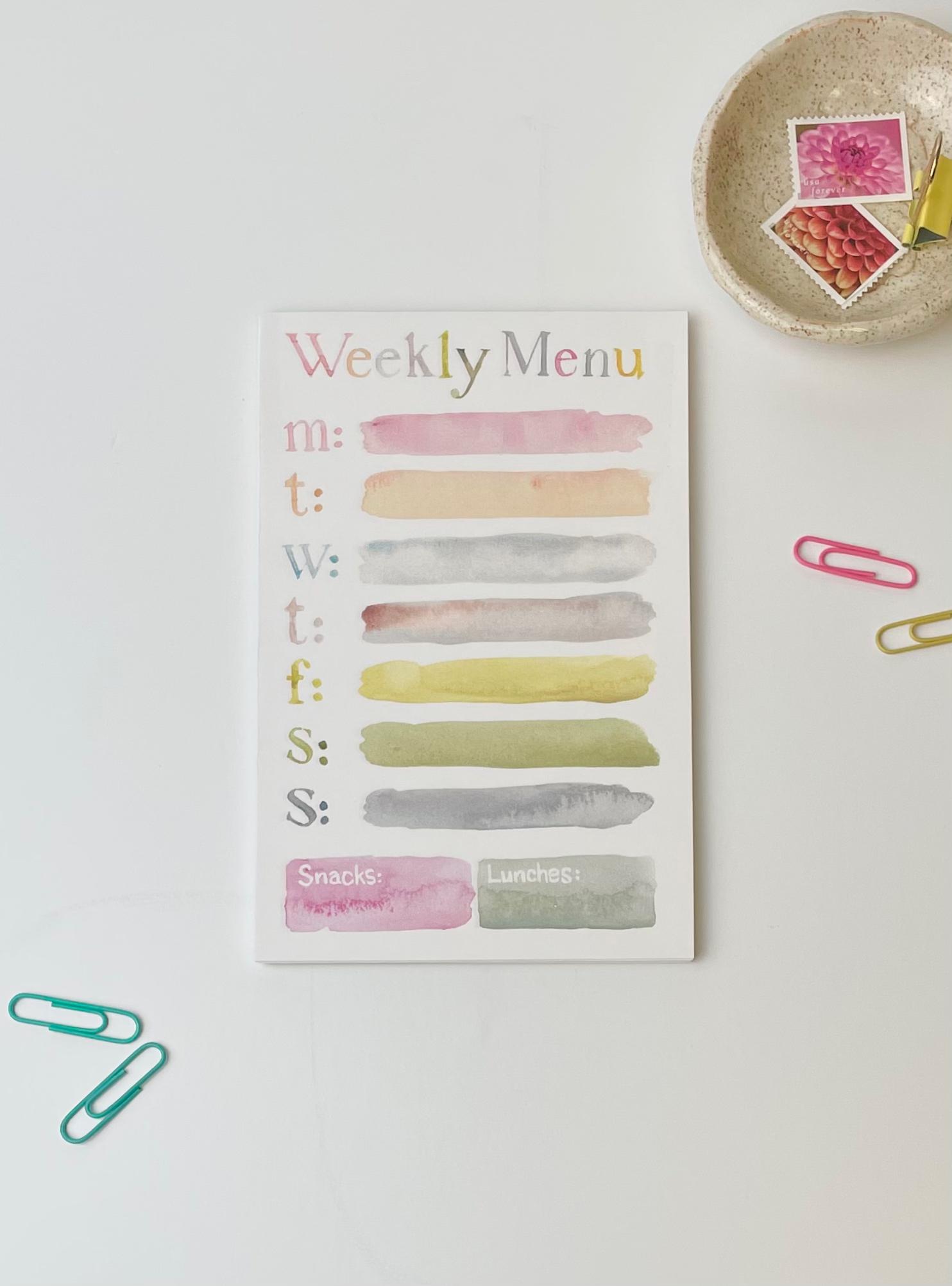Watercolor Floral Notepad: Weekly Meal Planner & Chore List - Etsy