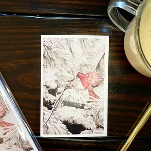 Ensemble de cartes d'art aquarelle stationnaire pour les vacances, peinture sur le thème de l'hiver, carte de Noël, paysage de neige festif