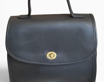 RARE - Vintage - COACH - 1980s - Black Leather City Bag 9790 - Etsy