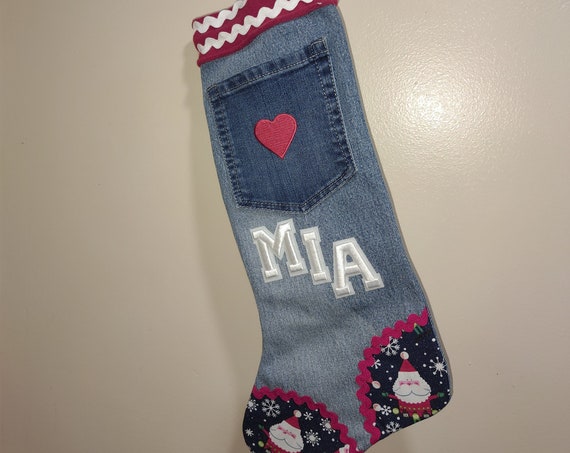 Christmas Stocking with Upcycled Jeans