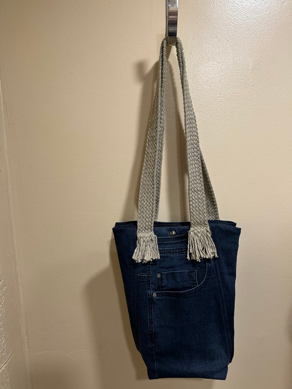 Upcycled denim insulated handbag