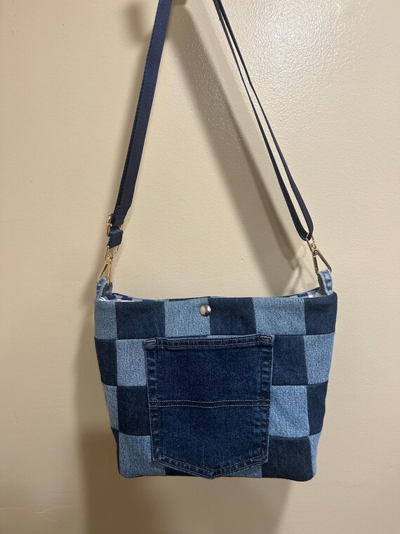 Denim upcycled Jeans Bag Insulated