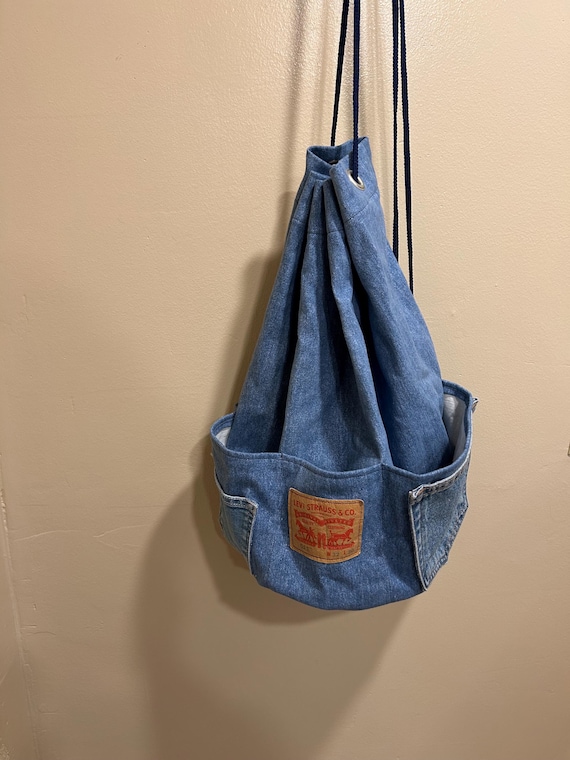 Bucket bag recycled denim