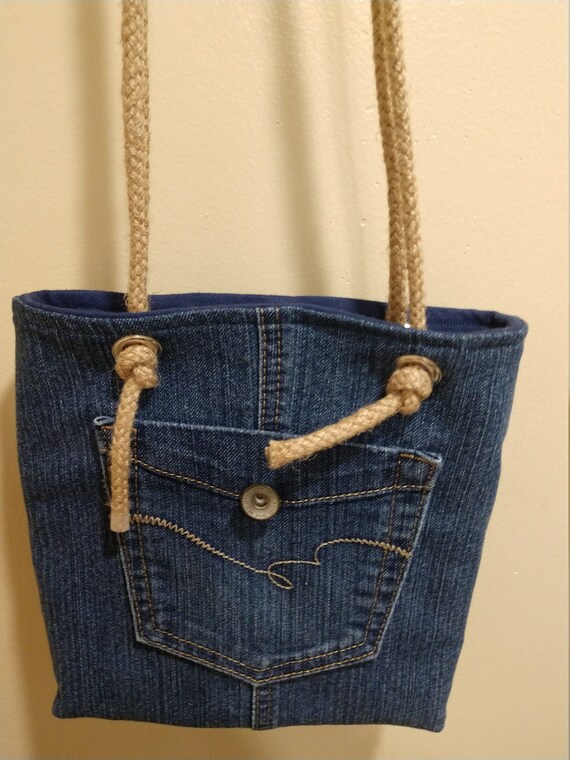 Denim upcycled shoulder bag