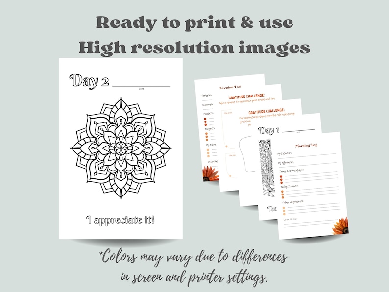 Printable Thanksgiving Gratitude Journal Gratitude Cards for Adults and ...