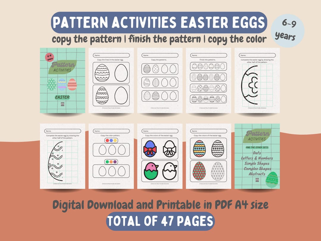 Patterns Worksheet Easter Spring Printable Busy Bags Copy the Pattern ...